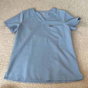 FIGS dusty blue scrub top